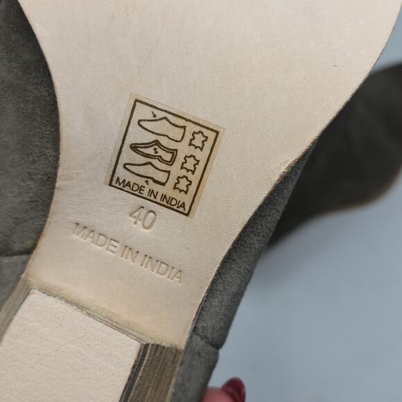 Free People New Frontier Green Suede Western Booties Size 10 - Picture 7 of 7